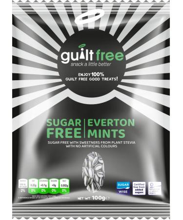 Guiltfree Sugar Free Everton Mints Sweets Retro Classic Sweet Hard Boiled Hard Sweets | for Diabetic Gift Hamper Basket Available - Perfect for Gifting | 100g (Pack of 1)