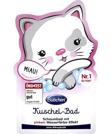 B bchen Kuschel-Bad Miau 40 ml-liquid bath additive with pink water color effect for children gentle bathing foam aloe vera without silicones and microplastic 1 blueberry 40 ml (1 Pack)