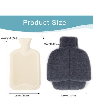 Moollyfox 2L Foot Warmer - Electric-Free Plush Heating Pad for Adults & Kids | Winter Soft Warm Foot Heat Bottle - Beige & Gray (38x32cm) - Buy Online on GoSupps.com