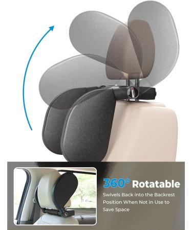 Oasser Car Seat Headrest Pillow - Detachable, Adjustable Double-Sided Support for Adults and Kids - Easy Installation - Front & Rear Seat - Black (Medium) - Buy Online on GoSupps.com