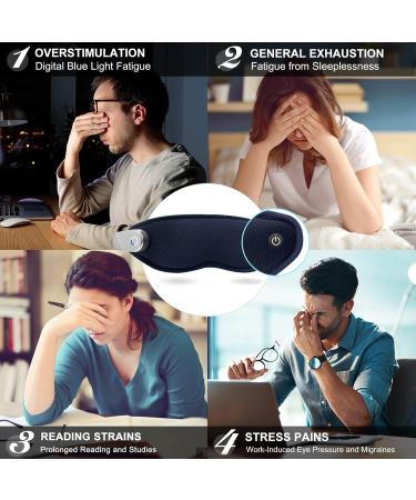 Heated Eye Mask with Vibration | Cordless Rechargeable Massager for Dry Eyes Puffiness & Blepharitis Relief - Buy Online on GoSupps.com