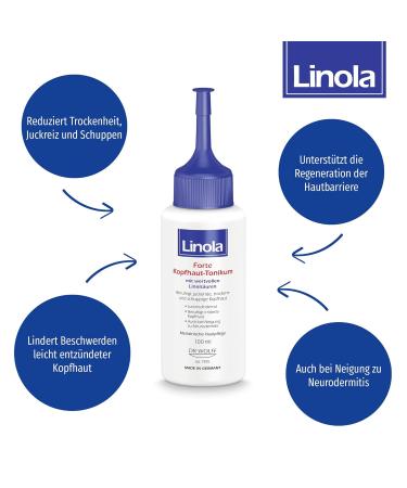 Linola Forte Scalp Tonic 100 ml | Relieves Itching & Inflammation | Scalp Care for Dry Scaly Skin | Ideal for Neurodermatitis - Buy Online on GoSupps.com