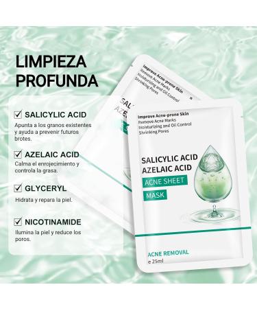  KORAL KORAL Salicylic Acid Face Mask (10 units x 25 ml) with Azelaic Acid Skin Care and Moisturizing - Vegan Skincare Korean Formulas with Active Ingredients - Unisex - Buy Online on GoSupps.com
