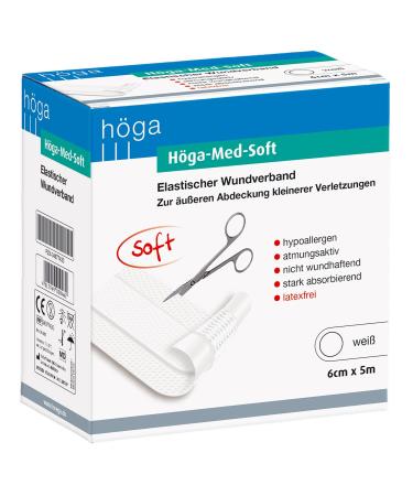 H ga Med-Soft Elastic wound association-5 m x 6 cm-wound paving hypoallergenic breathable not surprising strongly absorbing.White 5 m x 6 cm