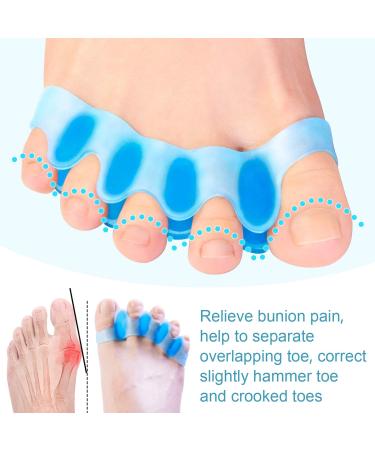 Bukihome Silicone Toe Spreader | 6 Hallux Correction Gel Toe Separators | Bunion Relief | Blue - Buy Online on GoSupps.com