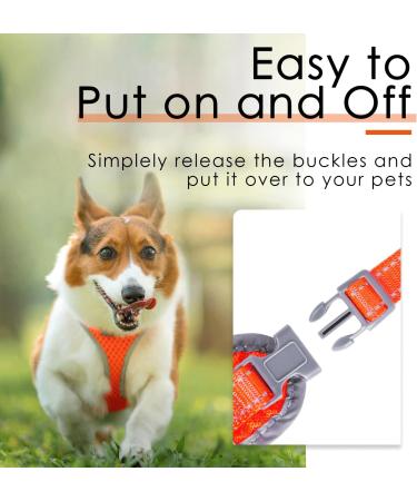 ThinkPet No-Pull Dog Harness & Leash Set - Breathable Adjustable Safe Control for Small Medium & Large Dogs - Reflective Padded Orange (1 Pack) - Buy Online on GoSupps.com