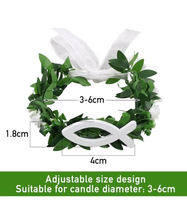 Bofunx Drip Protection Candle Wreath - Christening Communion & Wedding Decorative Skirt with White Fish Design - Buy Online on GoSupps.com