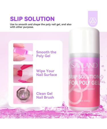 Saviland Slip Solution Polygel Nail Kit | 120 Nail Tips Acrylic Brush & Dappen | Perfect for Nail Extensions & Coffin Shapes - International Shipping Available - Buy Online on GoSupps.com