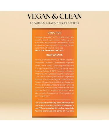 Glow Renewal 20% Vitamin C Serum - Brightening & Anti-Aging Face & Eye Formula with Hyaluronic Acid - Even Skin Tone Reduce Fine Lines & Dark Spots - 1 oz - Buy Online on GoSupps.com