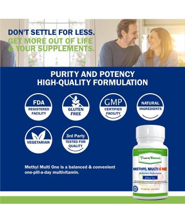 Power By Naturals Methyl Multi One - 60Ct Methylated Multivitamin | CoQ10, Active B12, Methylfolate | Iron-Free One-a-Day Supplement for Adults | 25+ Nutrients, MTHFR Support | Made in USA - Buy Online on GoSupps.com
