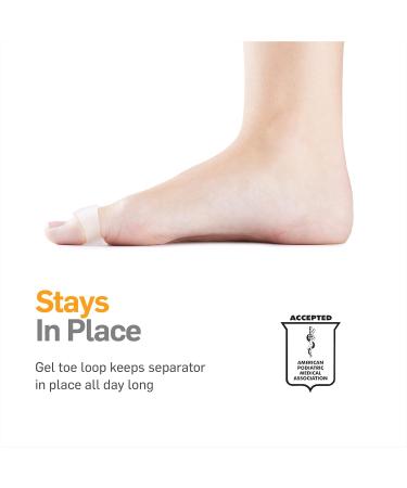 NatraCure 2 Advanced Gel Toe Separators & Spreader/Spacers - Pain Relief for Calluses Blisters Bunions & Hammer Toes - Size S/M - 1 Pair - International Shipping Available - Buy Online on GoSupps.com