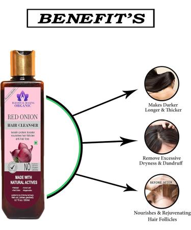 Blessfull Healing Organic Red-Onion Hair Cleanser | Shampoo 200 ML (Packing May Vary) - Buy Online on GoSupps.com