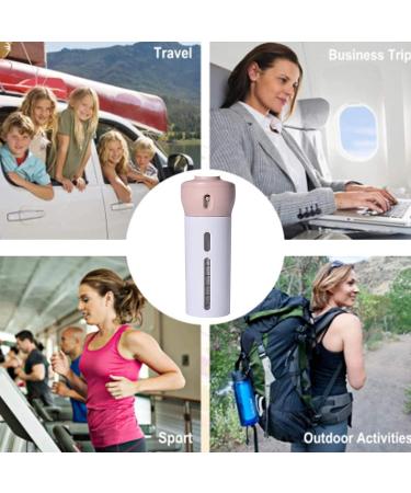 CHIVENIDO 4 in 1 Travel Dispenser Shower Bottles - 2 Pack Refillable Lotion Shampoo Gel Bottles (Pink+Gray) - Buy Online on GoSupps.com
