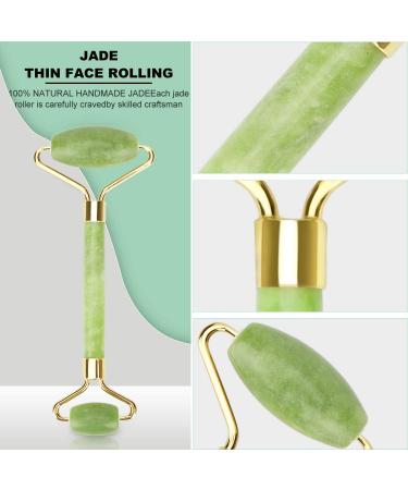 Facial Roller Set: Ice Roller, Jade Roller, Gua Sha Tool - Reduce Puffiness, Stress Relief - Buy Online on GoSupps.com