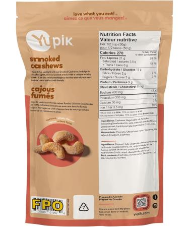 Yupik Smoked Cashews 200 g Crunchy Savory Snack Made with Natural Ingredients Smoky Seasoning Unique Snack Perfect for Parties and Game Night - Buy Online on GoSupps.com