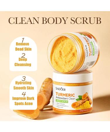 Turmeric Exfoliating Body Scrub - Exfoliator for Remove Dead Skin Deep Cleansing - Improve Dark Spots Acne Body Scrub - Hydrating & Exfoliating Exfoliator - Exfoliator for Body Care All Skin Types - Buy Online on GoSupps.com