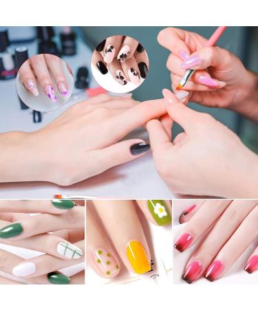 DKTOTIUP 8-Piece Nail Art Brush Set - Pink Nail Design & Dotting Tools for Perfect Nail Painting - Buy Online on GoSupps.com