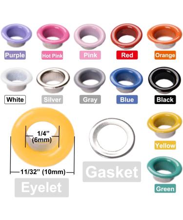 360 Sets 1/4 Inch Multi-Color Metal Grommet Eyelets Kit with Installation Tools - 12 Colors | Hotetey Grommet Tool Kit - Buy Online on GoSupps.com