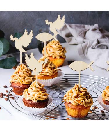 Colofalla 3-Piece Wooden Cake Topper for Baptism - Adorable Deaf Fish Decoration for Girls' Parties - Buy Online on GoSupps.com