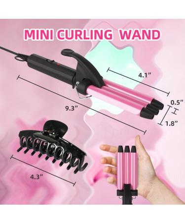 Mini Waver Curling Iron | 1/2 Inch Hair Crimper with Ceramic Tourmaline | Dual Voltage Travel Hair Waver for Beach Waves | Pink - Buy Online on GoSupps.com