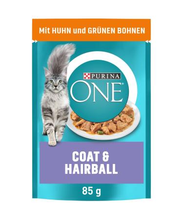 PURINA ONE Coat & Hairball wet cat food in sauce with chicken 26 pack (26 x 85g) with chicken 2.21 kg (1 pack)