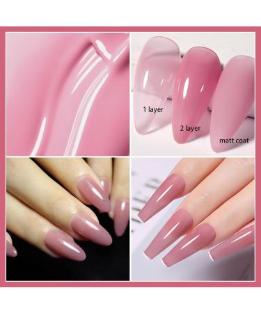 Gel Nail Polish Set for French Tips French Manicure Nail Polish White & Jelly Pink Nail Polish with Stamping Tool Soak Off UV Gel Nail Polish Kit for Starter DIY Home French Nail Tips Design - Buy Online on GoSupps.com