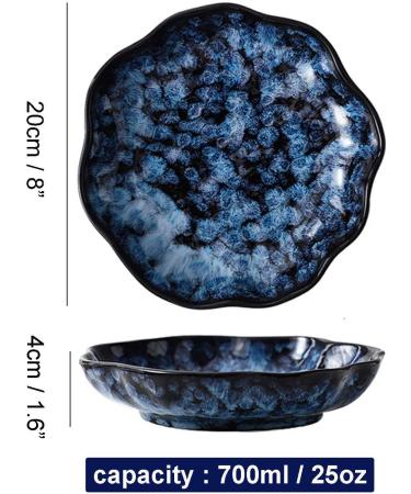 Ceramic Soup Plate Set of 2 Stackable Pasta Salad Bowls Blue Kitchen Serving Salad Plates-2plate-20cm-blue (Color : Blue Size : 1plate20cm) 1plate20cm Blue - Buy Online on GoSupps.com