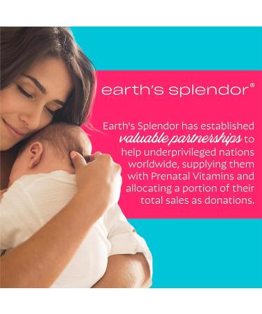 Earth's Splendor Prenatal Multivitamin: Supports a Healthy Pregnancy Growth/Brain Development for Baby Folic Acid Iron Non-GMO MMS Studied Formulation - 6 Month Supply 180 Tablets - Buy Online on GoSupps.com