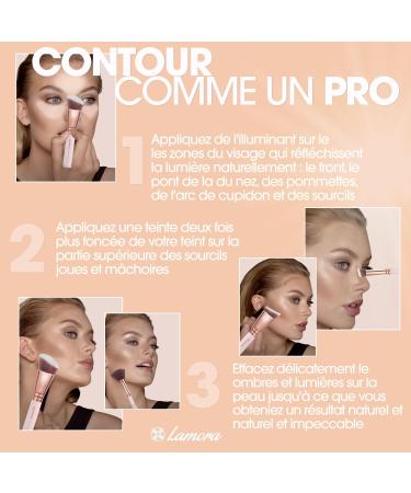 Contouring Makeup Powder Contour Kit - With Mirror for Light to Medium Dark Skin - 4 Highly Pigmented Matte Colors for Contouring - Vegan Hypoallergenic - Buy Online on GoSupps.com