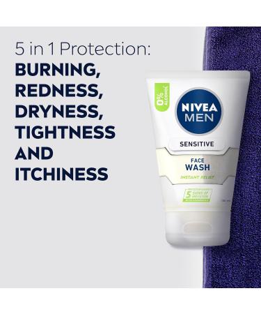 Nivea for Men Sensitive Face Wash 100ml - Gentle Cleansing for All Skin Types | Buy Internationally - Buy Online on GoSupps.com