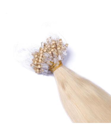 Micro Ring Hair Extensions #613 - Clear Light Blonde 60cm | 100% Remy Real Hair Easy to Use 25 Strands 0.5g Each - Buy Online on GoSupps.com