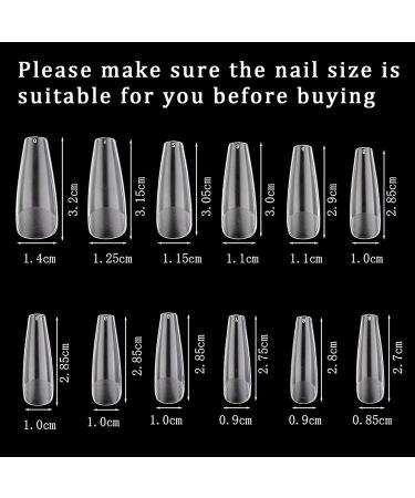 500PC Long Coffin Nail Tips - Ballerina Full Cover Press On Nails | 10 Sizes for DIY Nail Salon - Buy Online on GoSupps.com