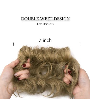Dark Blonde Messy Bun Scrunchie | Tousled Updo Hairpiece for Women - Buy Online on GoSupps.com