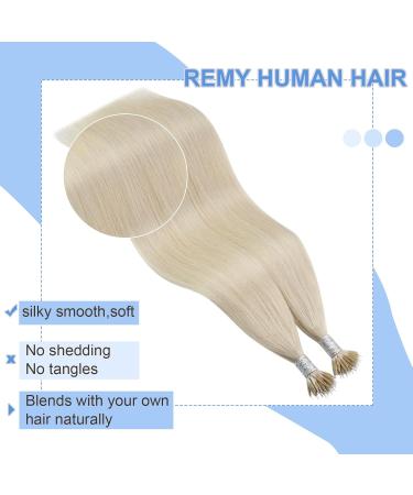Youngsee Nano Ring Extensions - Real Hair Blonde 40cm | Nano Rings Hair Extensions - Platinum Blonde 1g/s Smooth 50g #60A - Buy Online on GoSupps.com
