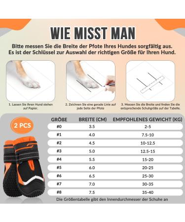 Slowton Dog Shoes - Waterproof Non-Slip Boots for Small & Medium Dogs | Reflective Velcro Fasteners | Winter Paw Protection (S-Orange Size 7) - Buy Online on GoSupps.com