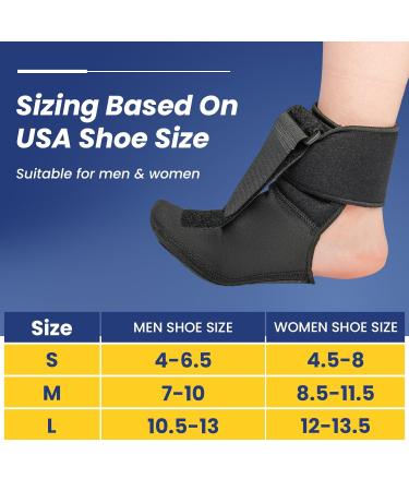 Plantar Fasciitis Brace Sock - Lightweight Night Splint for Foot Drop Ankle Support & Pain Relief - Adjustable Medium Size - Buy Online on GoSupps.com