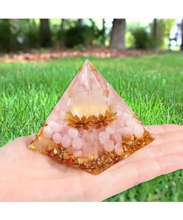 Xiannvxi Rose Quartz Orgonite Pyramid - Pink Gemstone Crystal for Spiritual Energy & Success | Esoteric Gifts - Buy Online on GoSupps.com