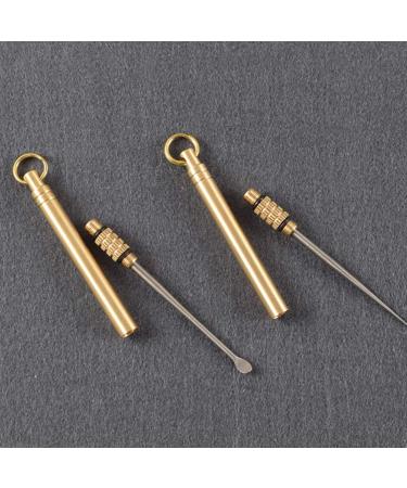 DOITOOL Earwax Removal Tool 2Pcs Titanium Toothpick Ear Spoon - Waterproof Ear Pick for Home Dinner - Golden - Buy Online on GoSupps.com