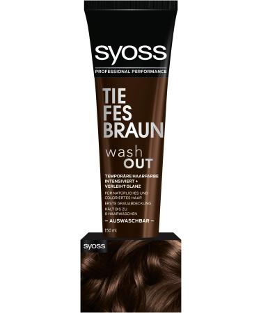 Syoss Wash out temporary hair color deep brown (150 ml) washable hair color revives colors tint holds up to 8 hair washes