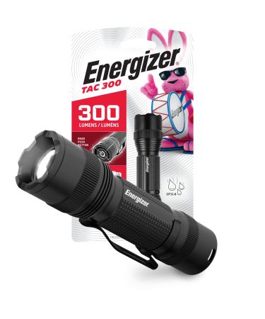 ENERGIZER LED Flashlights TAC-300 Pro, IPX4 Water Resistant Flash Light, Ultra Bright and Durable, Belt Clip (Batteries Included) Black TAC-300