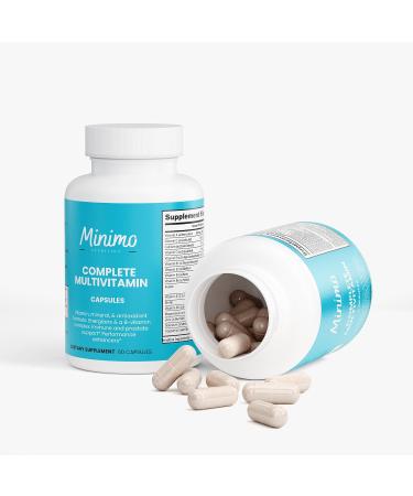 Minimo Nutrition Complete Multivitamin + Immunity Boost 60 Capsules 3rd Party Tested Daily Supplement for Men Women Adults Gluten Free Non-GMO 30 Servings - Buy Online on GoSupps.com