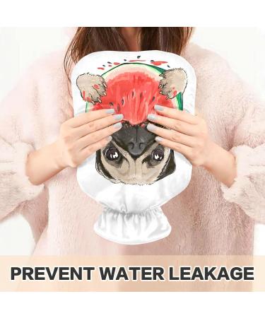 NAANLE Pug Dog Watermelon Heat Bottle | 1L Transparent Hot Water Bottle for Bed Hand & Feet Warmer | Pain Relief & Cold Therapy - Buy Online on GoSupps.com