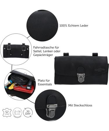Gusti Saddlebag Leather - Wolfgang L. Lanking | Vintage Black Bicycle Tool Pocket & Storage Bag Replacement Tire Bag - Buy Online on GoSupps.com