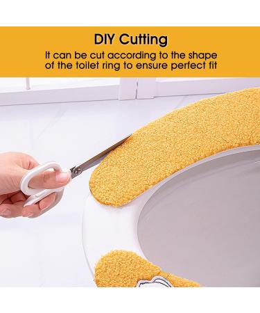 Hadeeong 4Pairs Plush Warm Toilet Seat Cover - Washable & Reusable Seat Pads Cushion for Winter - Fits Most Toilet Seats - Panda Design - Buy Online on GoSupps.com