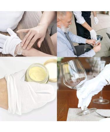 24PCS White Cotton Moisturizing Gloves - 12 Pairs, Premium Quality, Soft & Stretchable Lining for Hand Spa, Guards, Parade, Film & Photo - Universal Fit - Buy Online on GoSupps.com