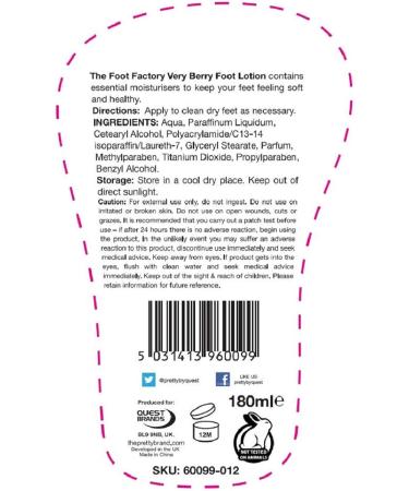 The Foot Factory Very Berry Foot Lotion 180 ml - Buy Online on GoSupps.com