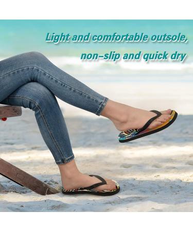 Mnsruu Day of the Dead Skull Flip Flops | Colorful Slippers for Men & Women | Perfect for Travel Home Spa & Hotel - Buy Online on GoSupps.com