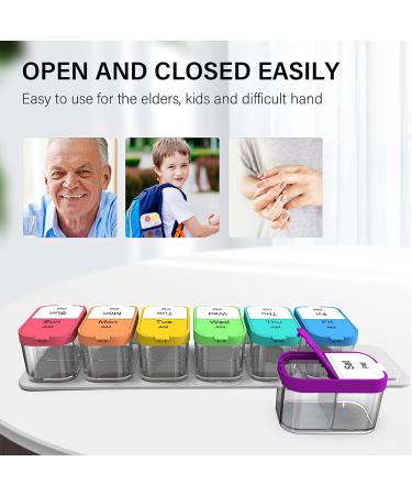 Odaro Extra Large Weekly Pill Organizer - 2 Times a Day AM PM Pill Box for Elderly, Arthritic Patients, and Kids - Buy Online on GoSupps.com