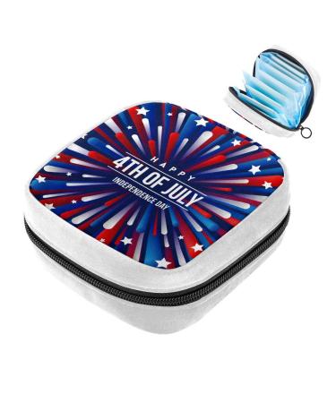 GIAPB Sanitary Napkin Storage Bag Period Bag Tampon Bag Makeup Bag Pad Pouch American Independence Day Color342