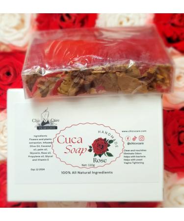 Chic V Cuca Soap pH Balanced Feminine care Eliminates Odor Organic 100% Handmade Vaginal Soap Rose